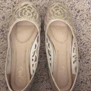 Gold Lace Flats